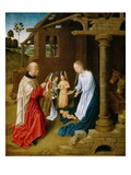 Adoration of the Christ Child (Oil on Oak Panel) Giclee Print by  Master of San Ildefonso