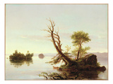 American Lake Scene, 1844 (Oil on Canvas) Reproduction procédé giclée par Thomas Cole