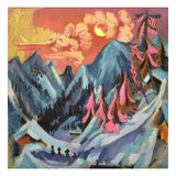 Winter Landscape in Moonlight, 1919 (Oil on Canvas) Giclee Print by Ernst Ludwig Kirchner