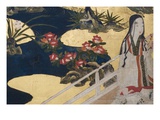 Detail of Spring in the Palace, Six-Fold Screen from 'The Tale of Genji', C.1650 Reproduction procédé giclée par  Japanese