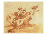 Saint Joseph Adoring the Christ Child (Pen, Ink, Brush and Wash over Traces of Chalk on Paper) Giclee Print by Giovanni Lorenzo Bernini