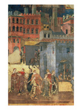 Good Government in the City,1338-40 (Detail of 57868) (Fresco) Reproduction procédé giclée par Ambrogio Lorenzetti