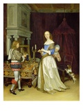 A Lady at Her Toilet, C.1660 (Oil on Canvas) Lámina giclée por Gerard Terborch