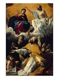 The Coronation of the Virgin with Ss. William of Aquitaine and Augustine (Oil on Canvas) Giclée-Druck von Giovanni Lanfranco
