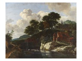 Hilly Landscape with a Watermill, C.1670 (Oil on Canvas) Giclee Print by Jacob Isaaksz. Or Isaacksz. Van Ruisdael