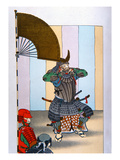 Samurai of Old Japan: Tokugawa Iyeyasu after the Battle of Sekigahara in 1600 (Colour Litho) Reproduction procédé giclée par  Japanese