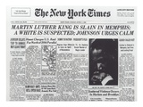 Martin Luther King Is Slain in Memphis, from the Front Page of 'The New York Times', 5th April 1968 Giclee Print by  American