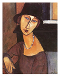 Jeanne Hebuterne Wearing a Hat, 1917 (Oil on Canvas) Giclee Print by Amedeo Modigliani