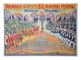 Poster Featuring 'Primrose and West's Big Minstrel Festival, C.1880 (Colour Litho) Giclee Print by  American