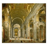Interior of St. Peter's, Rome, 1750 (Oil on Canvas) Giclee Print by Giovanni Paolo Panini
