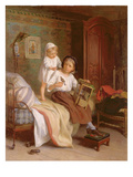 The Pet Bird (Oil on Canvas) Giclee Print by Andre Henri Dargelas