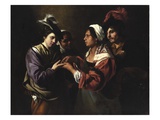 The Fortune Teller, C.1616/17 (Oil on Canvas) Giclee Print by Bartolomeo Manfredi