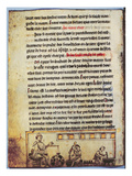 English Miniature, 'Medica', Illustrating an Apothecary Shop (Ink on Vellum) Giclee Print