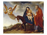 The Flight into Egypt, C.1648/50 (Oil on Canvas) Giclée-tryk af Carlo Dolci