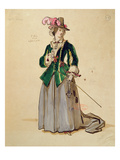 Costume Design for Dona Elvire in an 1847 Production of 'Don Juan' by Moliere (1622-73) Giclee Print by Achille Deveria