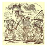 School-Boys Flogging the Schoolmaster, Illustration from 'The Comic History of Rome' Giclee Print by  English