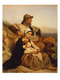The Fisherman's Family, 1848 (Panel) Giclee Print by Louis Gallait