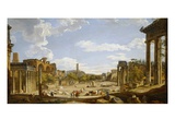 View of the Roman Forum, 1735 (Oil on Canvas) Giclee Print by Giovanni Paolo Panini