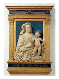 Madonna and Child, C.1470 (Glazed Terracotta) (Also See 428020) Giclée-tryk af Andrea del Verrocchio Madonna and Child, C.1470 (Glazed Terracotta) (Also See 428020) Giclée-tryk af Andrea del Verrocchio