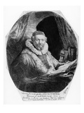 T29953 Portrait of Jan Uytenbogaert, Preacher of the Remonstrants, 1635 (Etching) (B/W) Giclee Print by Rembrandt van Rijn 