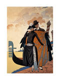 Her and Him, Fashion Illustration, 1921 (Pochoir Print) Giclee Print by Georges Barbier