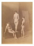 Three Female Nudes, C.1883 (B/W Photo) Giclee Print by Thomas Cowperthwait Eakins