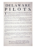Facsmile of the Proclamation from the Philadelphia Patriots to the Delaware Pilots Warning Them Giclee Print by  American