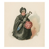 Mrs Gamp, Illustration from 'Character Sketches from Charles Dickens', C.1890 (Colour Litho) Giclee Print by Joseph Clayton Clarke
