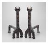 Pair of Andirons, C.1892/1902 (Bronze with Favrile Glass) Giclee Print by Louis Comfort Tiffany