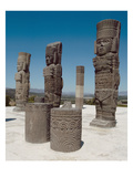The Atlantean Columns on Top of Pyramid B, Pre-Columbian (Photo) Giclee Print by  Toltec