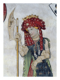 The Nine Worthies and the Nine Worthy Women, Detail of Tamari, 1418-30 (Fresco) Giclee Print by Giacomo Jaquerio
