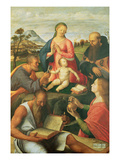 Madonna and Child with Ss. Peter, Jerome and Mary Magdalene with a Bishop, 1500 (Oil on Panel) Giclée-Druck von Alvise Vivarini
