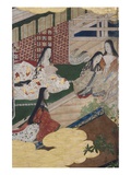 Detail of Spring in the Palace, Six-Fold Screen from 'The Tale of Genji', C.1650 Giclee Print by  Japanese