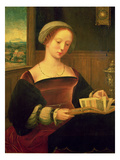 Mary Magdalene Reading (Oil on Panel) Giclee Print by  Master of Female Half Lengths