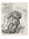 A Lion Savaging a Tiger Giclee Print by Eugene Delacroix