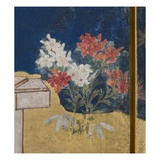 Detail of Spring in the Palace, Six-Fold Screen from 'The Tale of Genji', C.1650 Giclee Print by  Japanese