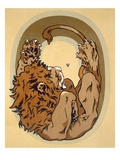 Capital Letter 'O', from 'L'Art Croquis D'Animaux', Published Paris, C.1920 (Colour Litho) Giclee Print by Jean Saude