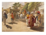 Peshawar Market Scene, from 'India Ancient and Modern', 1867 (Colour Litho) Reproduction procédé giclée par William 'Crimea' Simpson