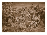 British Troops, under Orders of Major Borrett, Retaking a Trench at Zillebeke Giclee Print by Leslie Mosley