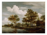 A River Scene, 1658 (Oil on Oak Panel) Lámina giclée por Meindert Hobbema A River Scene, 1658 (Oil on Oak Panel) Lámina giclée por Meindert Hobbema