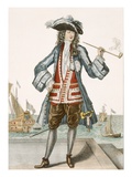 Captain Jean Bart of Dunkerque (Coloured Engraving) Giclee Print by  French