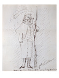Self Portrait as a Soldier, 1870-71 (Pen and Ink on Paper) Giclée-Druck von Paul Verlaine
