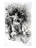 Fadette, Illustration from 'Little Fadette' by George Sand (Engraving) Reproduction procédé giclée par Alcide Theophile Robaudi