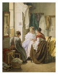 The Dressmakers (Oil on Panel) Giclee Print by Jules Trayer