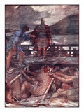 Caesar and the Pilot, Illustration from 'Plutarch's Lives for Boys and Girls' Giclee Print by William Rainey