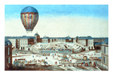 The First Flight of Pilatre Du Rozier's Hot-Air Balloon, Named after its Sponsor, M. Montgolfier Giclee Print by  French