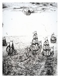 Shipwreck, 1694 (Engraving) Giclee Print by Othon-Frederic von der Groben
