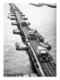 Ambulances of the Allied Landing Forces Using a Mulberry Pier of the Mulberry Artificial Harbour Giclee Print by  English Photographer