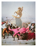New York Patriots Pull Down the Statue of George Iii at Bowling Green, 9th July 1776, 1854 Giclee Print by William Walcutt
