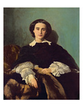Portrait of the Contessa G. Tempestini, 1854 (Oil on Canvas) Giclee Print by Antonio Puccinelli